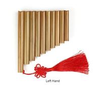 instrumento De Flauta De Pan Flauta de pan con clave C/F/G 25/22/18/15/10 tubos instrumento musical de viento de madera marrón claro flautas de pan hechas a mano(10C LEFT HAND)