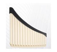 instrumento De Flauta De Pan Flauta de pan curvada de plástico ABS con llave en C para estudiantes con prevención de colisiones boquilla de 16 y 18 tubos incluida(16-WHITE)