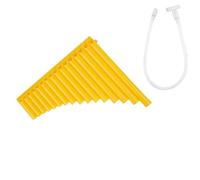 instrumento De Flauta De Pan Flauta de pan de 16 tubos beige/amarillo con soplete para principiantes en C Flauta de pan de fácil aprendizaje para profesionales(Yellow)