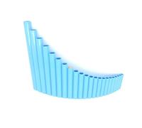 instrumento De Flauta De Pan Flauta de pan de resina ABS con 22 tubos y llave G para diestros de color rosa y azul para principiantes sin base(Blue)