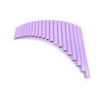 instrumento De Flauta De Pan Flauta de pan de resina ABS con 22 tubos y llave G para zurdos color morado y verde para principiantes para practicar sin base(Purple)