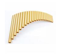 instrumento De Flauta De Pan Flauta de pan de resina ABS con llave G de 22 tubos para principiantes y principiantes, modelo básico dorado(Right)