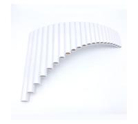 instrumento De Flauta De Pan Flauta de pan de resina ABS de 22 tubos G-Tune de derecha/revés blanca para principiantes sin base(Right)