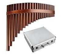 instrumento De Flauta De Pan Flauta de pan tradicional de bambú natural con 25 tubos y llave G instrumento de viento de madera de bambú amargo más de 4 años(Right-hand add box)