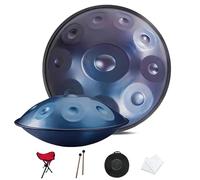 Instrumento De Handpan De Acero - 55cm 432Hz/440Hz 9/10/12 Notas - Instrumento De Percusión Tongue Drum Con Mazas Y Bolsa (Size : 432Hz, Color : BLUE_12 NOTES)