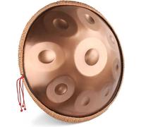 Instrumento de mano de acero de 22 pulgadas, Gold Performer" en D Minor Tongue Drum, con bolsa suave, Mallets, soporte de batería para principiantes, profesionales, terapia musical