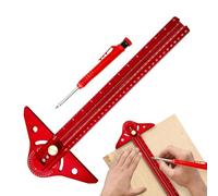 Instrumento de Marca De Carpintería | Barra de medición cuadrada con medidor de ángulo y diseño ajustable,Regla de precisión de aluminio ligero ajustable multifunción de medición para expansión y