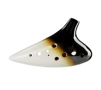 Instrumento de ocarina blanco y negro de horno de 12 orificios Instrumento de ocarina AC/AF/SC/BC de doce orificios (blanco)