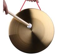 instrumento de percusión chino gong de bronce, Gong auténtico Mini gong Gong pequeño Gong de sobremesa Gong de mano de latón,(42cm)