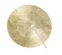 instrumento de percusión chino gong de bronce, Gong de viento con mazo acolchado y cuerda for colgar. Auténtico gong de viento chino. Hermoso efecto relajante.(75cm)