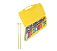 Instrumento de percusión colorido Glockenspiel de 25 notas con estuche de plástico amarillo Carillón Instrumento Percusión