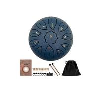 Instrumento de percusión de 11 tonos de 6 pulgadas para principiantes, afinación de tambor de acero, tambor de sonajero, tambor de lengua de cobre (color: negro)