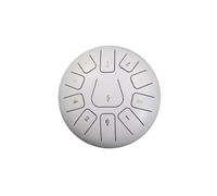 Instrumento de percusión de tambor de lengua de acero de 12 pulgadas en llave C con bolsa de libro de música y mazos, ideal para conciertos de educación musical y prácticas de yoga, color blanco,