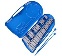 Instrumento de percusión de xilófono Glockenspiel con caja azul de 25 notas con 2 mazos Kit De Glockenspiel Profesional