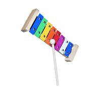 Instrumento de percusión de xilófono Glockenspiel con caja de resonancia de Metal arcoíris de 8 notas para principiantes Kit De Glockenspiel Profesional