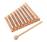 Instrumento de Percusión Didáctico de Ocho Notas, Base de Madera | Metal y Madera, Color Caqui, con Mazos Incluidos, para Principiantes y Familias de Educación en Casa