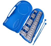 Instrumento de percusión Glockenspiel de 25 notas duradero de metal con mazos de caja de plástico azul 2 Kit De Glockenspiel Profesional
