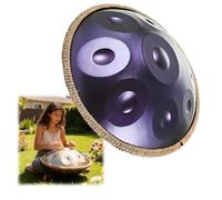 Instrumento De Percusión Handpan, Tambor Handpan De Acero De 22 Pulgadas, 432/440 Hz En Re Menor Kurd Hand Pan Drum, Conjuntos De Tambores De Mano Para Adultos Y Niños(Deep purple,440HZ/10Note)