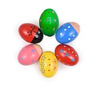 Instrumento de percusión Huevo Cascada Madera Divertidos Huevos sonajeros Musicales para Fiestas Regalo Pascua y complementos canastas Musical Educativo Todas Las Edades