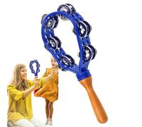 Instrumento de percusión manual de madera, pandereta musical segura, instrumento musical de percusión inoxidable para todas las edades