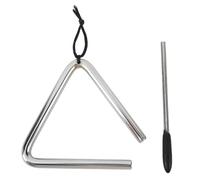 Instrumento de percusión triangular de acero inoxidable de 4 pulgadas para educación musical y tono de cena para tocar, sonidos duraderos, rítmicos y claros, incluye martillo