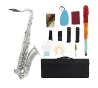 Instrumento De Saxofón Tenor De Latón Saxofón Bb Profesional Con Accesorios De Boquilla (Color : Silver)