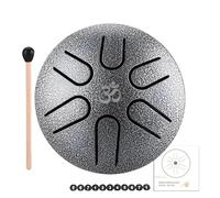 Instrumento de tambor de acero de 6 tonos, tambor de lengua pequeño, tambor de lengua de mano, kit de tambor de lengua de acero con sonido de 3 pulgadas con refuerzo de relajación, tambor de lengua de