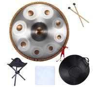 Instrumento de tambor de mano con bolsa y trípode para producción de audio profesional y relajación
