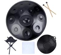 Instrumento de tambor de mano con bolsa y trípode para producción de audio profesional y relajación