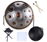 Instrumento de tambor de mano en re menor, 22 pulgadas con bolsa y soporte de trípode, producción de audio profesional, 9 tonos, azul