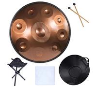 Instrumento de tambor de mano en re menor - Tambor de mano de acero de 432 Hz para curación de sonido y meditación, incluye bolsa, mazos y soporte