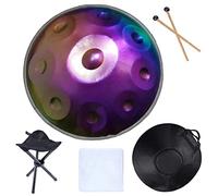 Instrumento de tambor de mano en re menor - Tambor de mano de acero de 432 Hz para curación de sonido y meditación, incluye bolsa, mazos y soporte