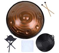 Instrumento de tambor de mano en re menor - Tambor de mano de acero de 432 Hz para curación de sonido y meditación, incluye bolsa, mazos y soporte