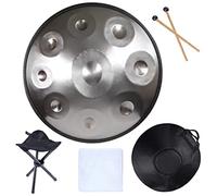 Instrumento de tambor de mano en re menor - Tambor de mano de acero de 432 Hz para curación de sonido y meditación, incluye bolsa, mazos y soporte