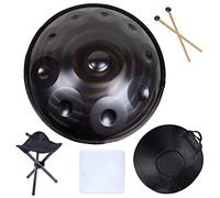 Instrumento de tambor de mano en re menor - Tambor de mano de acero de 432 Hz para curación de sonido y meditación, incluye bolsa, mazos y soporte