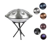 Instrumento de Tambor Handpan 22 pulgadas 432Hz/440Hz 9/10/12 Notas Hand Pan Steel Drum Hand Drum para Meditación y Relajación Handpan Drums Instrumento de Percusión(Plata,432HZ/10Note)