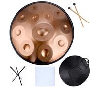 Instrumento de tambor Handpan de 9/10/12 notas, D menor 12 notas Tambor de mano de acero de 22 ", Handpan con soporte, para un rendimiento profesional Acier Tambour de Pan 12Notes B