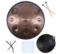 Instrumento de tambor Handpan de 9/10/12 notas, D menor 12 notas Tambor de mano de acero de 22 ", Handpan con soporte, para un rendimiento profesional Acier Tambour de Pan 10Notes B