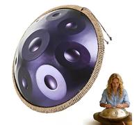 Instrumento de Tambor Handpan en D Menor Handpan Drum 22 Pulgadas Tambor de Mano 9/10/12 Notas con bolsa, mazos y soporte Handpan para Yoga, Meditación de Principiantes(Deep Purple,432HZ/9Note)