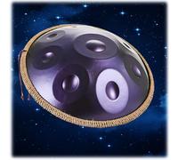 Instrumento de Tambor Handpan, Tambor de Acero de 56cm en Re Menor, 440Hz Percusión Instrumentos Musicales Juego de Batería para La Curación Del Sonido, Meditación Personal(Morado oscuro,10 notas)