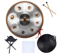 Instrumento de tambor manual, D menor, 22 pulgadas, bandeja de mano de acero con bolsa y trípode para producción de audio profesional
