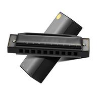 Instrumento de tono profesional, armónica diatónica de 10 agujeros, color negro, arpa de blues, a la moda Conjunto De Armónica(Color:A)