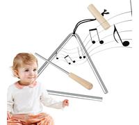Instrumento de triángulo musical, instrumento de mano de música, triángulo de acero, campana de percusión triangular de acero con golpeadores para educación rítmica