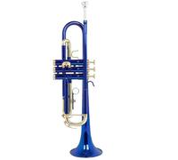 Instrumento De Trompeta Instrumento De Trompeta Azul Tono Bb Cuerpo De Latón Trompeta Con Llave Dorada Colorida Con Accesorios De Válvula De Presión(C)