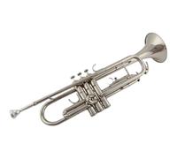 Instrumento De Viento Estándar De Latón Instrumento De Trompeta En Si Bemol Con Llave De Oro Plateada Examen De Grado De Banda Desempeño Profesional(Nickel-plated+canvas bag)