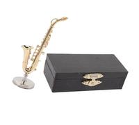 Instrumento En Miniatura Saxofón Modelo Accesorios Musicales Ornamento De Micropaisaje Mini adorno musical (Size : 10.5x3cm)