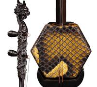 Instrumento Erhu Erhu Tradicional Chino Con Cabeza De Dragón Tallada A Mano, Hexagonal Tradicional De Sándalo Negro, Erhu Popular Chino Con Accesorios