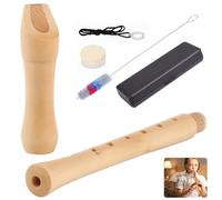 Instrumento grabador soprano de madera con funda dura, grabadora barroca C Key Britain-style Wooden Recorder, Instrumento grabador para estudiantes adultos principiantes