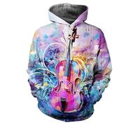 Instrumento Graffiti 3D Impresión Mujeres/Hombres Sudadera con Capucha Divertido Guitarra Música Gráfico Manga Larga Sudaderas Harajuku Jersey Prendas Superiores