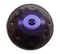 Instrumento Handpan 432/440Hz Tambor de Acero de 56cm Tambor de Mano en Re menor con 9/10/12 Notas, Percusión Hand Tuning para Práctica Musical, con Soporte, Bolsa(Morada,432Hz/12Note)